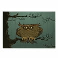 thumbnail image 1 of Owl Cutting Board, Exhausted Hangover Tired Owl in Oak Tree with Eyebrows Nature Cartoon Funny Art, Decorative Tempered Glass Cutting and Serving Board, Small Size, Blue Brown, by Ambesonne, 1 of 1