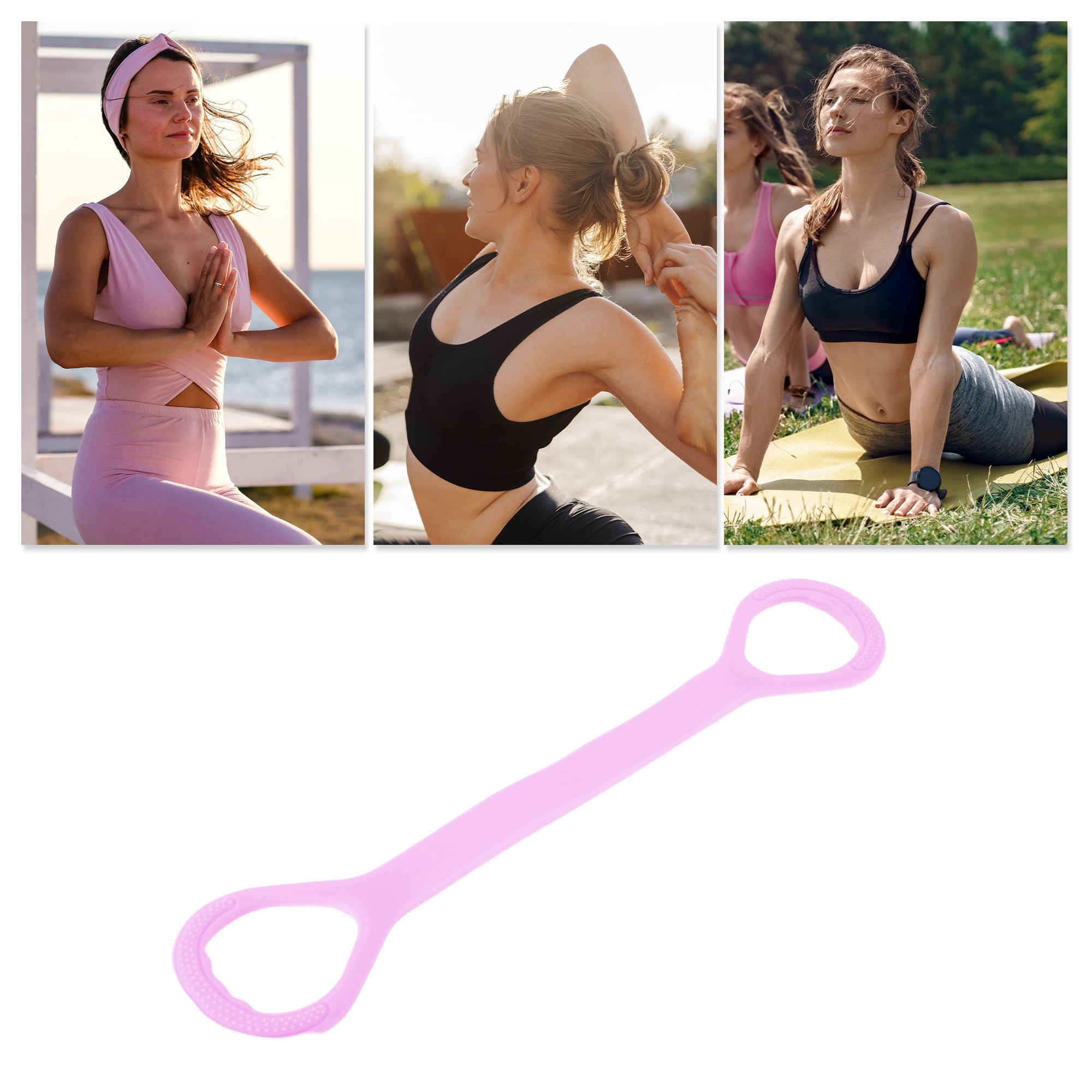 Unique Bargains Durable 8 Shaped Yoga Stretch Band 18 90 x3 94 1 Pc Purple