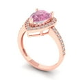 thumbnail image 2 of Halo Engagement Ring for Women - 2.36ct Simulated Pink Diamond in 18K Rose Gold Promise Ring, 2 of 6