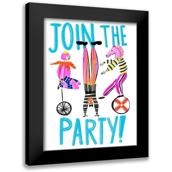 Blanckslate 12x14 Black Modern Framed Museum Art Print Titled - Circus Fun II