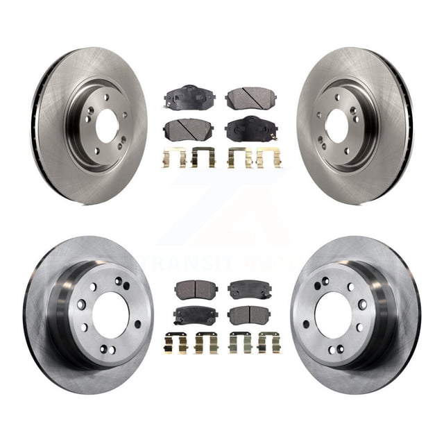 Transit Auto Front Rear Disc Brake Rotors and Semi-Metallic Pads Kit for Car 2015 Hyundai Tucson FWD with FUEL CELL EV (FCEV) engine K8F-101412