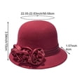 thumbnail image 3 of Slccxzc Elegant Adjustable Fedora Flower Decorated Bowler Hat Versatile Simple Design Dome Top Hat For Party, 3 of 7