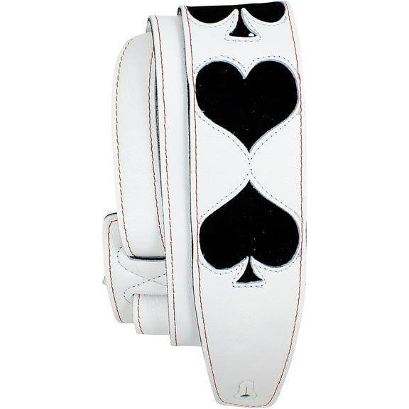 Perri's Poker Leather Guitar Strap White 2.5 in.