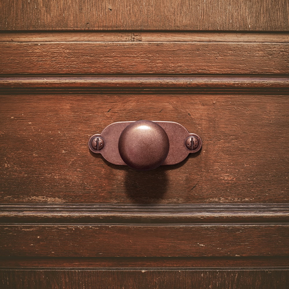 Goo-Ki 12 Pack Antique Copper Zinc Alloy Cabinet Knobs with Backplate, Single Hole Center Drawer Pulls Hardware for Dresser,Wardrobe & Cupboard