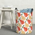 thumbnail image 5 of Cute Red Pear Green Leaves Laundry Basket, Laundry Hamper Waterproof Laundry Bag Clothes Hamper Laundry Bin with Handles for Bedroom, Living Room, Kids Room-#, 5 of 5