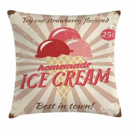 Ice Cream Decor Throw Pillow Cushion Cover Vintage Sign With Amazing Homemade Decorative Pillows Ice Cream Decor Throw Pillow Cushion Cover Vintage Sign With Amazing Homemade Decorative Pillows