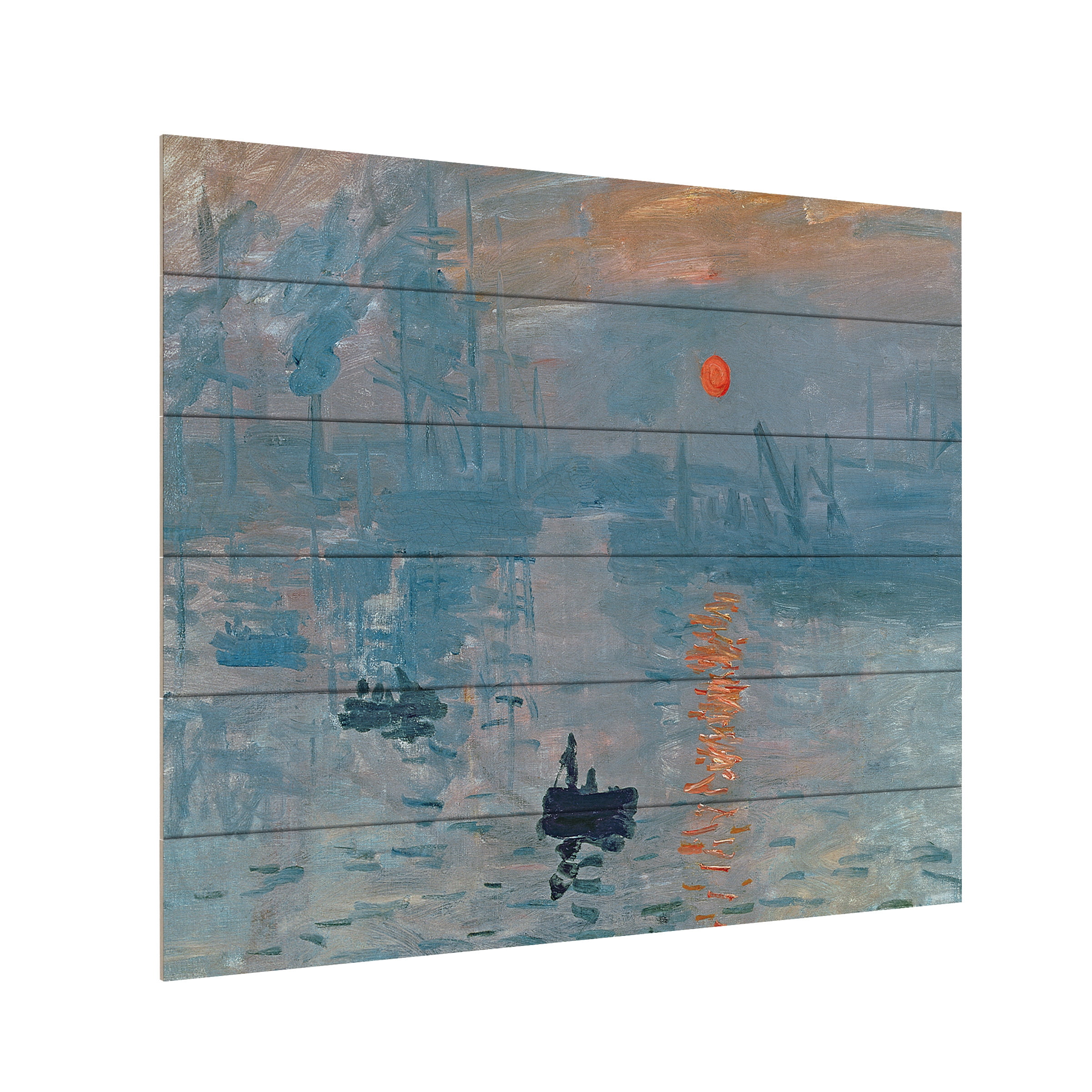 Claude Monet 'Impression Sunrise' Wood Slat Art