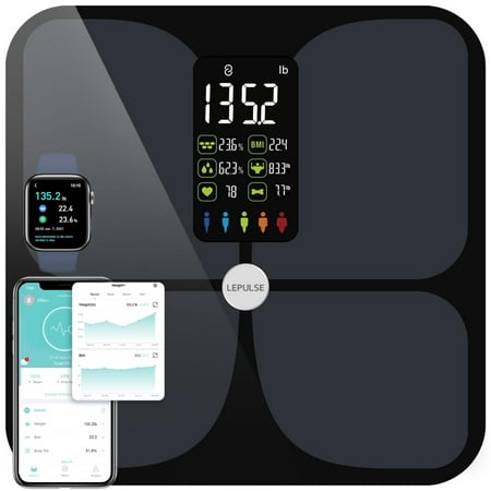 Checkme Digital Body Composition Scale with Bluetooth, Black