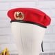 thumbnail image 3 of Sombrero de marinero rojo Gorra de espectáculo de escenario Boina de lana de baile cuadrada (Estrella dorada de ocho puntas), 3 of 5