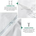thumbnail image 3 of Luxurious 500-TC 100% Egyptian Cotton 3-Pieces Soft Duvet Cover Set ( Zipper Closure & Corner Ties ) ( 1-Duvet Cover & 2-Pillow Shams ) - Eastern King Size ( 108" x 118" ) Inches, (White), 3 of 4