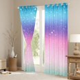 thumbnail image 3 of Homewish Psychedelic Stars Kitchen Curtains, Blue Purple Pink Ombre Black Out Curtains Pack of 2 (42x63 Each), 3 of 5