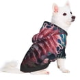 thumbnail image 2 of Goofa Ocean Seahorse Pattern Small Dog Sweater Hoodies Pet Grey Hooded Soft Fleece Sweatshirts with Pocket Fall Winter Puppy Cat Sweaters Warm Clothes-XX-Large, 2 of 8