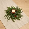 thumbnail image 6 of Dongrere Cypress Red Berry Candle Ring Wreath Artificial Table Centerpiece Ring for Candle Farmhouse Winter Holiday Dining Table Decor, B, 6 of 6