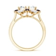 thumbnail image 2 of Rosec Jewels Moissanite Asscher Cut Engagement Ring with Sapphire (4.55 Ct T.W.) D-VS1 Grade Certified Statement Ring, 10K Yellow Gold, US 6.50, 2 of 8