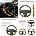 thumbnail image 3 of Jeiento Cattle Car Front Back Seat Covers Full Set with Steering Wheel Cover Seatbelt Pads Car Armrest Cover Gear Shift Knob Cover Set Trash Bin Southwest Aztec Rearview Mirror Protector Cup Holders, 3 of 7