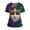 Purple Pink #031, variant on Women Mardi Gras Scrub Tops Hoilday Short Sleeve Funny Carnival Mask Graphic Scrub Shirts Loose V Neck Scrubs Nursing Workwear Medical Nurse Uniform with Pockets Blue 5XL