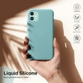 thumbnail image 4 of Liquid Silicone Case for iPhone 11, Slim Liquid Silicone Case with Open Bottom, Soft Gel Rubber Case Cover for iPhone 11(2019) 6.1 inch - Cactus, 4 of 12