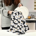 thumbnail image 6 of SKYSONIC Kitchen Dish & Tea Towel White Daisy in Black Reusable Cloths for Cooking and Drying Dishes for Home Kitchen Cleaning, 28x18in-1PC, 6 of 7