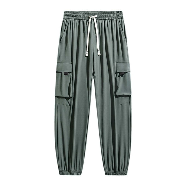 Pantalones de trabajo informales para hombre: pierna recta, unisex, cintura elástica, resistentes a las arrugas, nailon y spandex; verano/otoño; tallas L-XXXXXL.