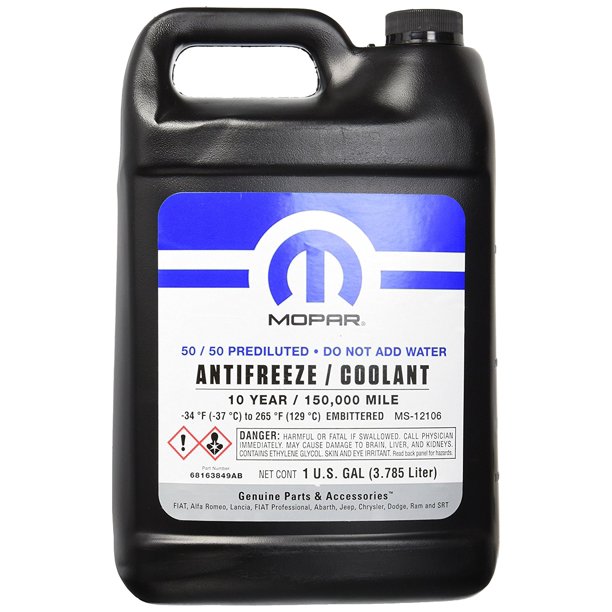 Mopar ab 10 Year 150 000 Mile Coolant 50 50 Premixed Walmart Com Walmart Com