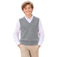 thumbnail image 4 of Hienoo Kids Knitted Vest School Style V Neck Sleeveless Sweater Fall Winter Warm Tank Top, 4 of 5