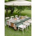 thumbnail image 4 of Outdoor Tablecloths with Umbrella Hole & Zipper, Sage Green Vintage Tablecloth Rectangle 60x84 Inch, Brown Retro Farmhouse Elegant Pastoral Waterproof Table Cloth, Patio/Pool/Picnic Table Covers, 4 of 8