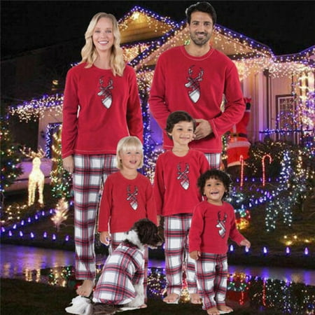

US Family Matching Christmas Pajamas Set Women Daddy Kids Sleepwear Nightwear