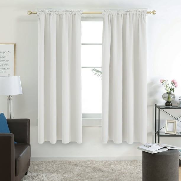 Deconovo Blackout Curtains Bedroom White For 42w X 45l Inch Greyish 2 Panels Com Deconovo Blackout Curtains Bedroom, Best White Blackout Curtains