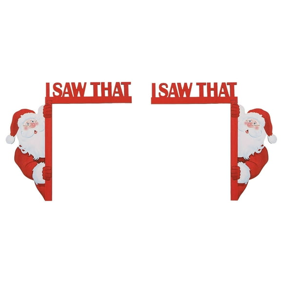 Door Christmas Decorations Christmas Santa Claus I Saw That Wooden Door Frame Decoration Wooden Door Corner