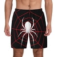 thumbnail image 2 of Goofa Spider On The Web Printed Men's Swim Trunks Board Shorts Quick Dry Mens Swimming Trunks with Compression Liner,Breathable Fit Hawaii Beach Shorts-Large, 2 of 9