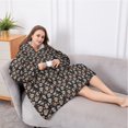 thumbnail image 5 of Oversized Wearable Blanket Hoodie,Colorful Skull Pattern Sherpa Blanket Hoodie with Super Pockets,Super Warm Fuzzy Pullover for Women & Men, 5 of 6