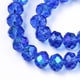 thumbnail image 2 of Electroplate Glass Beads Strands Half Rainbow Plated Faceted Rondelle Medium Blue 6x5mm Hole: 1mm about 85~88pcs/strand 16.1~16.5 inch(41~42cm), 2 of 4
