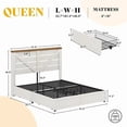 thumbnail image 5 of Papajet Queen Size Farmhouse Bed Frame with 4 Drawers & Headboard, Heavy Duty Slats, White, 5 of 8
