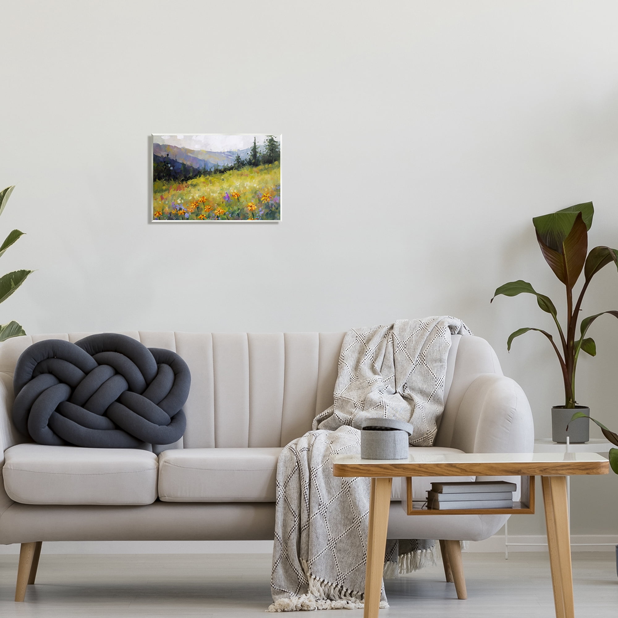 Stupell Industries Flower Meadow Painting Landscape Painting Unframed Art Print Wall Art, 15 x 10