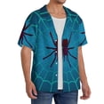 thumbnail image 4 of Cauagu Spider And Cobweb Men's Short Sleeve Button Down Hawaiian Shirt for Men Bowling Shirts Casual Summer Beach Shirt,4X-Large, 4 of 6