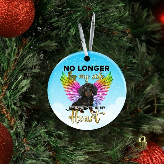Christmas Ornaments 2024, Dachshund LoverCeramic Sublimation Ornaments, Christmas Decorations - Circle, 1 Pcs