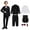 Black, variant on Eltusu Boys Outfit Sets, 6 Pieces Relaxed Fit Long Sleeve School Uniform Set White Size 6 T