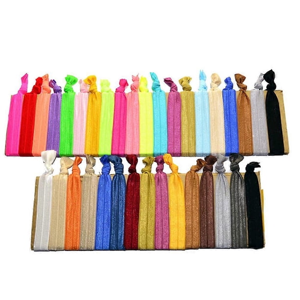 100pcs Solid Color Stretch Knot Hair Ties Elastic Hair Ring Ponytail Holders Hair Accessories for Girl Women (Random Delivery)