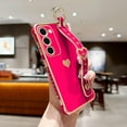 thumbnail image 2 of REQO for Samsung Galaxy S22 Case Cute Love-Heart Plating Strap Phone Cover for Women Girls Bling Silicone Camera Protection Bumper Shockproof Phone Case for Samsung Galaxy S22 5G (6.1''), 2 of 7