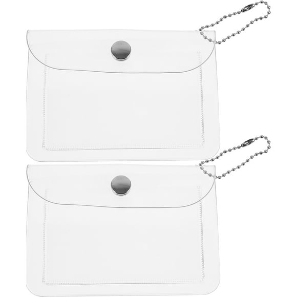 Bolsa transparente para guardar tarjetas, 2 unidades, para guardar monedas y tarjetas (transparente)