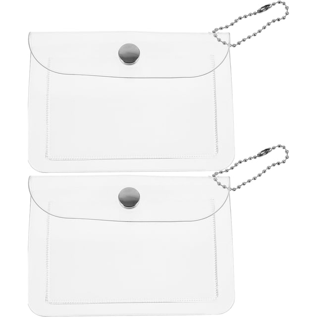MasteelfCA 2Pcs Transparent Cards Storage Bag Portable Coin Storage Bag (Transparent)