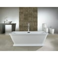 thumbnail image 2 of Aqua Eden VTSQ663124 66-Inch Acrylic Oval Rectangular Double Ended Pedestal Tub with Drain (No Faucet Drillings) in Glossy White, 2 of 10