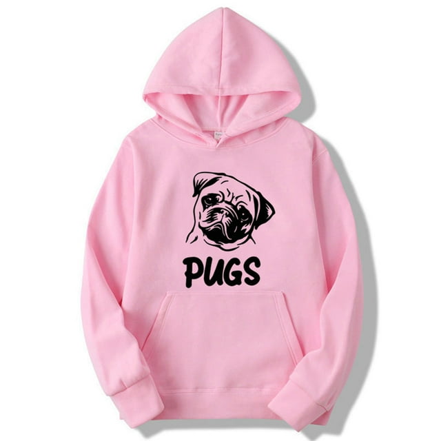 Chandail Imprimé Hip hop pug pour Hommes et Femmes (Rose, P)