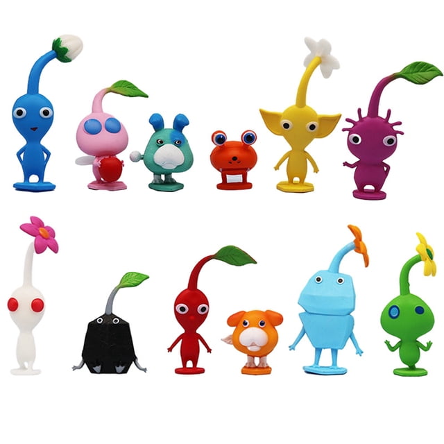 Figuras de acción de PIKMIN para niños, juguetes de colección de PVC de capitán Olimar, regalos de cumpleaños, juego de 6 y 12 unidades654