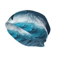 thumbnail image 2 of Logiee Ice Blue Ocean Cute Dolphin A Print Unisex Knit Beanie for Men Women Winter Hat,Beanies Skull Caps, 2 of 7