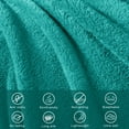 thumbnail image 4 of Exclusivo Mezcla King Size Flannel Fleece Blanket, Super Soft Velvet Plush Bed Blanket, 90x104 Inches, Teal, 4 of 7