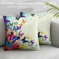 thumbnail image 3 of MDO  Colorful Butterfly One Throw Pillow with Cover for Couch Bed Sofa, 18 x 18 Decorative Pillows w/Case, 3 of 5