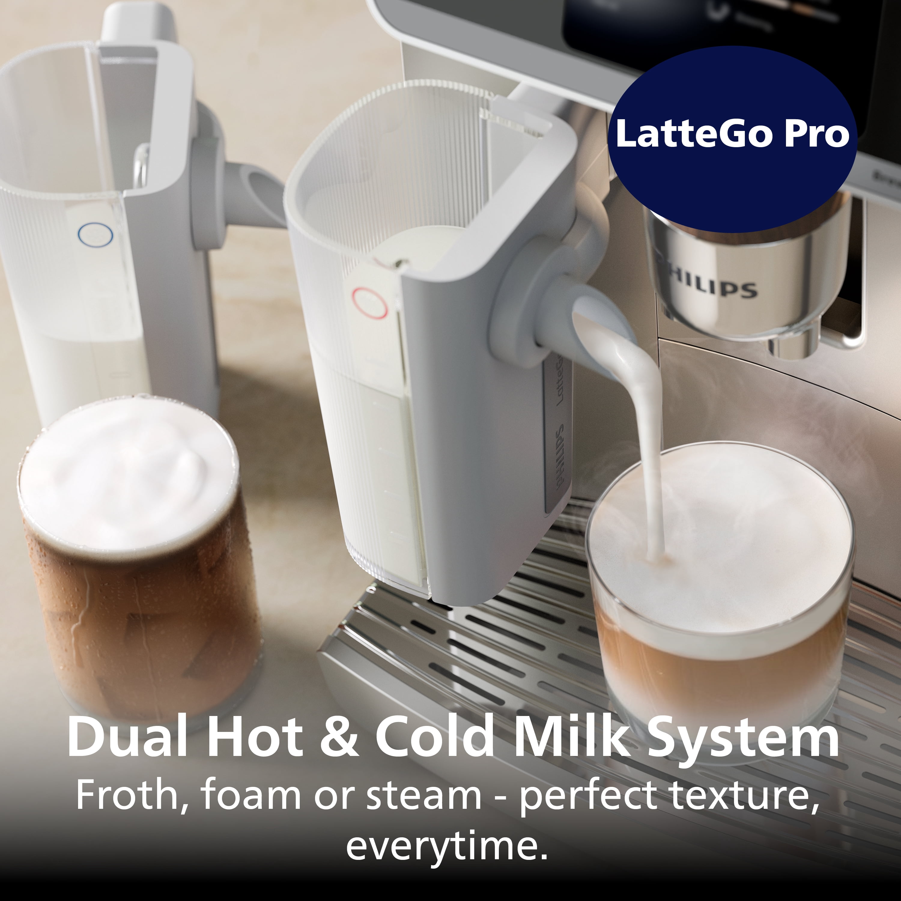 Philips Cafe Aromis 8000 Series Fully Automatic Coffee and Espresso Machine with LatteGo Pro, Chrome/Light Slate