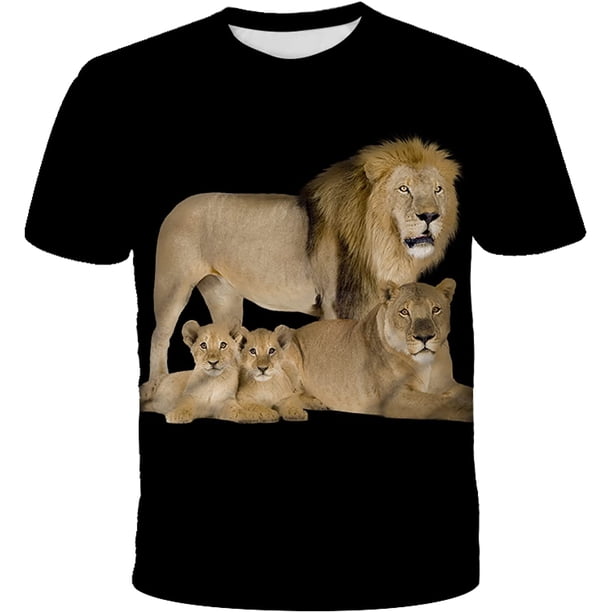 "Xishao Playeras Hombre Camiseta Personalizada con Estampado De León para Hombre, Camiseta De Manga Corta con Estampado 3D, Camiseta Informal De Verano con Cuello Redondo De Hip-Hop para Hombre" Xishao ropa
