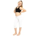 thumbnail image 2 of Stretch Is Comfort Girl's Knee-Length Leggings | Cotton Spandex | Child Size 4-16, 2 of 5